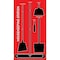 5S Supplies 5S Housekeeping Shadow Board Broom Station Version 4- Red Board / Black Shadows  With Broom HSB-V4-RED-KIT - alternate 1
